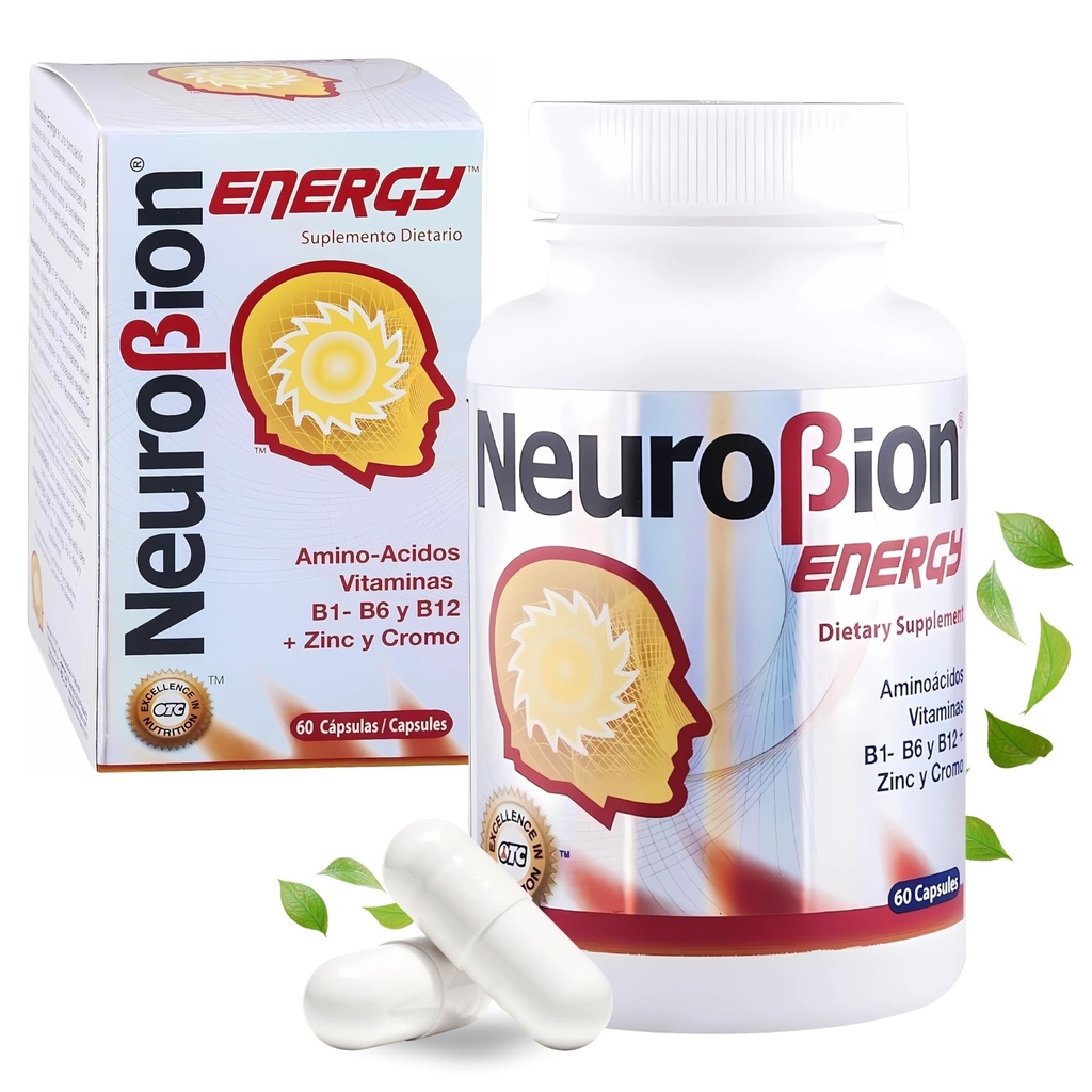 60 Caps Neurobion Energy - Aminosäuren Vitamin B1 B2 B6 B12 - Erhöht Gehirnalertität & Stamina