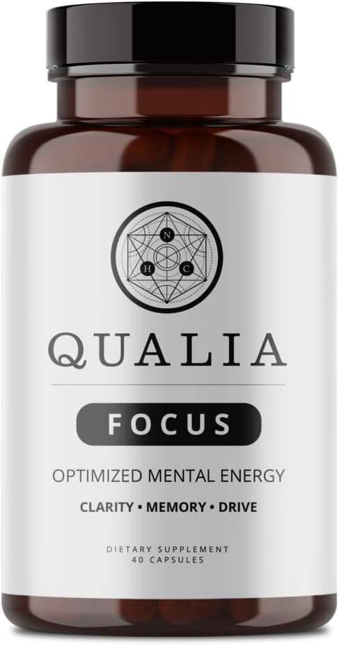 Qualia Focus Brain Booster Supplement | Eine leistungsfähige Nootropic Designed to Deliver Sutained Mental Energy, Alertness, Konzentration & Gedächtnis | mit Ginkgo Biloba, L-Theanine Plus | 1 Monat Versorgung