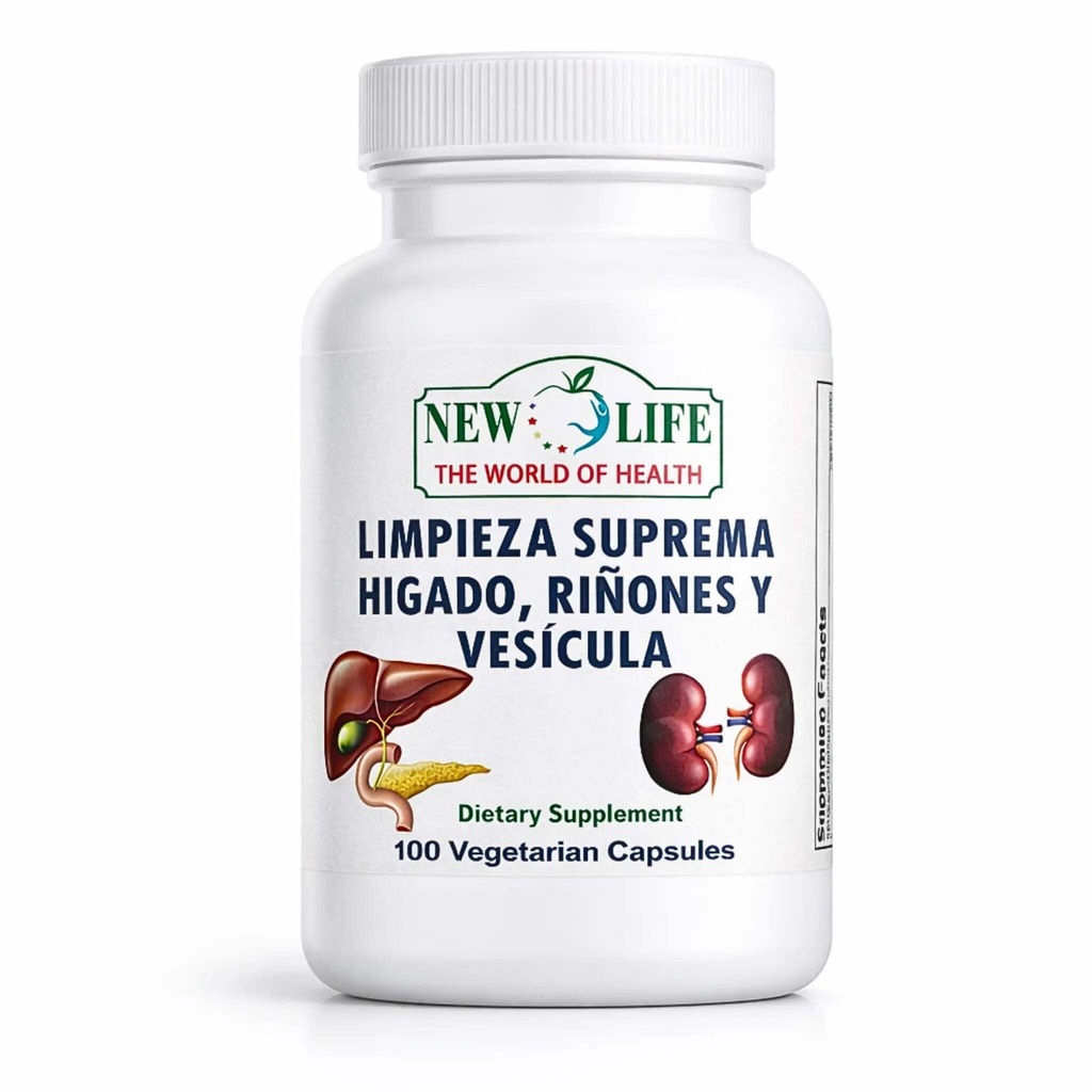 New Life Limpieza Suprema Hígado Riñones y Vesicula, Gesunde Lebende, Dandelion Wurzel, Milchdistel Extrakt, 100 Kapseln