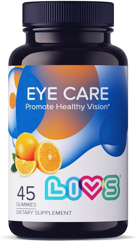 Soins oculaires LIVS, Lutéine et Zeaxanthin, 45 Gommies oranges