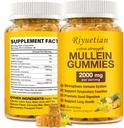 Mullein Gummies, 2000mg Bio Mullein Blatt Extrakt für klare Lunge, Boost Respiratory & Digestive, Immun Booster für Erwachsene & Kinder, Allergikerfreundlich, Non-GMO, 60 Gummi