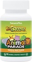 NaturesPlus Animal Parade KidGreenz, Tropical Fruit Flavor - 90 Animal-Shaped, Kautabletten - Paket von 2 - mit Broccoli & Spinat - Vegetarisch, Glutenfrei - 180 Gesamt Servierungen