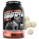 Bully Max 2-in-1 Welpen-Vitamine - 30 Kautabletten für Entwicklung und Wachstum von Welpen - Hundebäume, Vitamin & Nahrungsergänzungsmittel für kleine Hunde & große Zucht-Pups - Kann als Lebensmittel-Topper verwendet werden