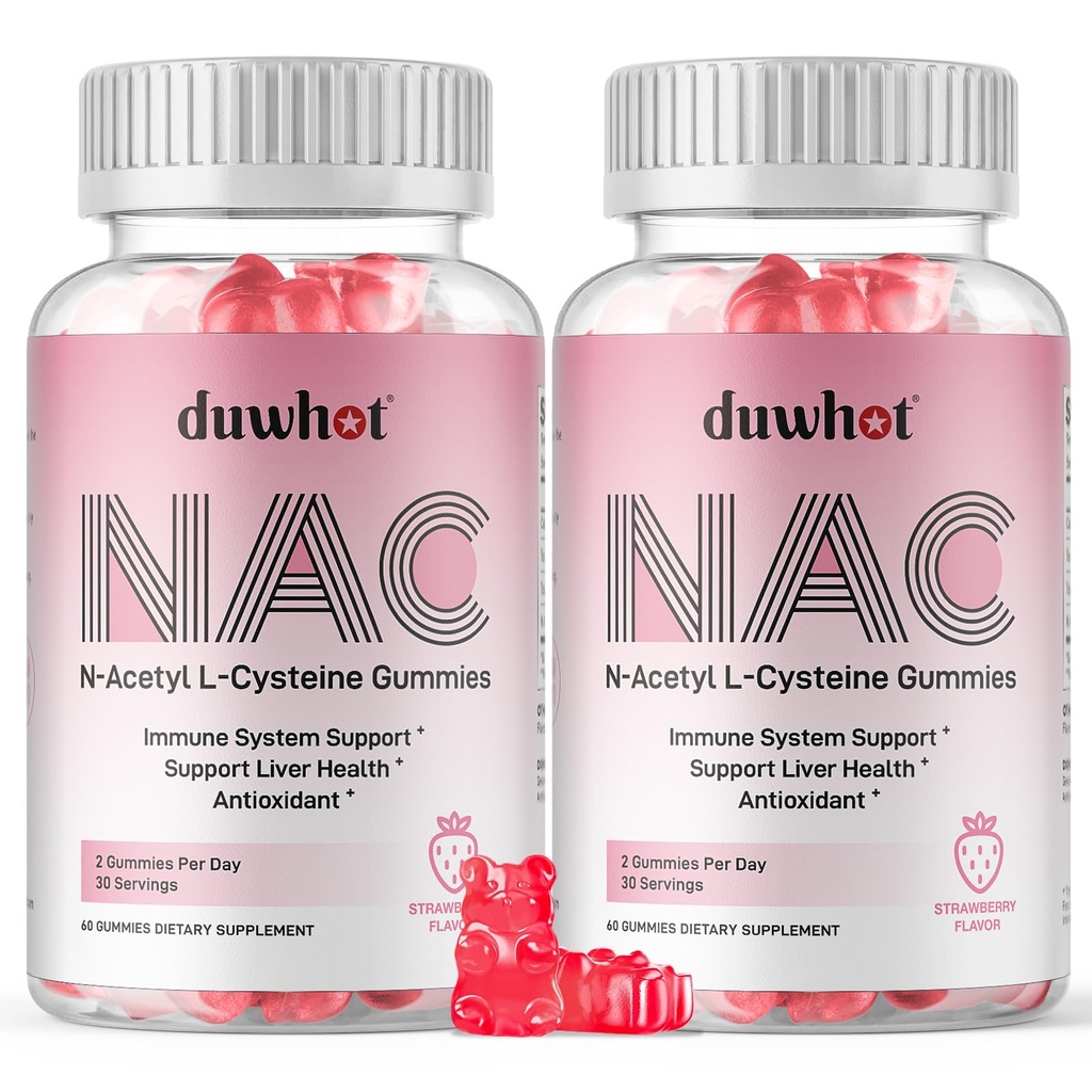 NAC Gummies 600mg, N Acetyl Cystein Supplement NAC Chewable für Antioxidantien & Immununterstützung, Lung & Liver Gesundheit, natürliche Erdbeer-Flasche, 120ct