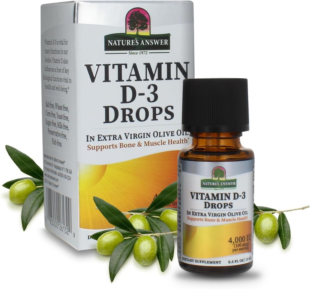 Natures Réponse Platine Vitamine D3 4000 UI Supplément goutte liquide, 0,5 Ounce - 2 par cas. Impune Booster Promote la santé des muscles et des os