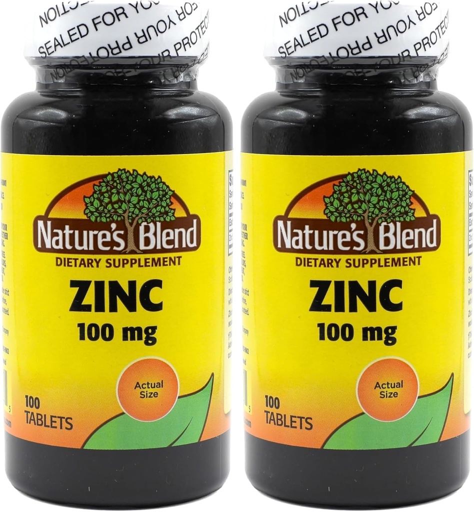 Nature's Blend Zink Gluconate 100 mg, 100 Tabletten (Pack von 2)