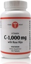 Santé holistique Vitamine C avec la rose HIPS 1000mg Comprimés, Vitamine C Comprimé pour stimuler l'immunité, maintenir la pression artérielle optimale, et des réponses inflammatoires plus saines, 100 comprimés