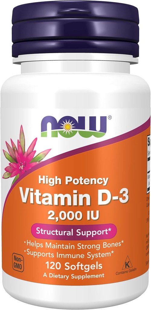 NOW Foods - Vit D-2000Iu 120 Sgels (Pack of 3)