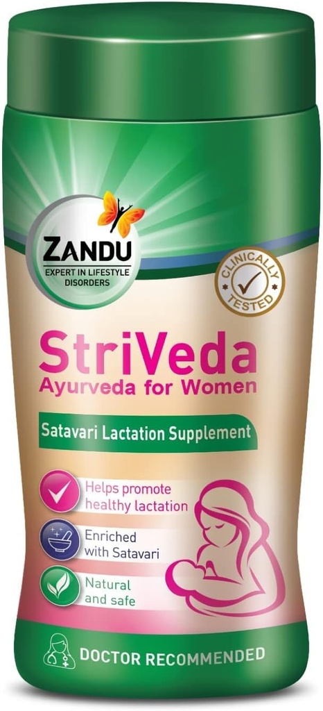 BHM StriVeda Satavari Lactation Supplement zur Erhöhung der Brustmilchversorgung, 210 g, Arzt empfohlen, natürlich und sicher