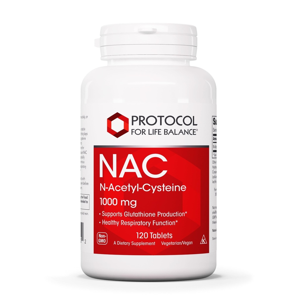 PROTOKOLL FÜR LIFE BALANCE NAC N-Acetyl Cystein 1000mg - Glutathion Produktion & Respiratorische Funktion - 120 Tabs