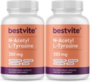 BESTVITE N-Acetyl L-Tyrosine 350mg (NALT) (240 Kapseln) (120 x 2) - No Stearates - Non GMO - Glutenfrei