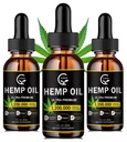 (3-Pack) Hochpotenz Hanföl - Maximale Stärke, Immunsystemunterstützung, Fokus-Beruhigung, Entspannung, Stimmung, Pure Extract, Bio, Vegan, Non-GMO