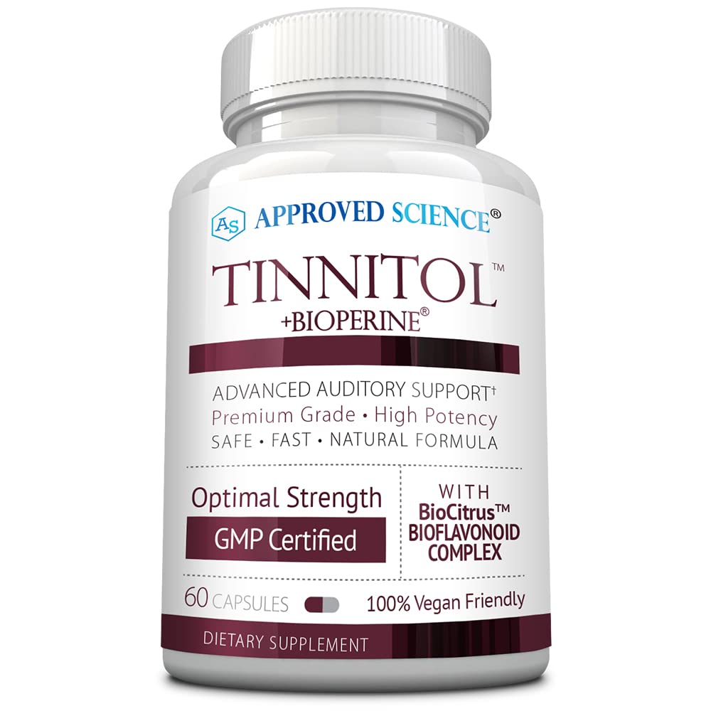 Science approuvé Tinnitol - Supplément de soutien à l'acouphène - Sonnerie facile dans les oreilles - Santé de l'oreille interne Boost - 60 capsules - Fabriqué aux États-Unis