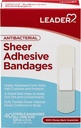 LEADER Sterile Sheer Adhesive Bandagen, Latexfrei, Blends mit Haut, hilft, Infektion zu verhindern, Komfortabler Schutz für Erste Hilfe und Wund Pflege (3/4" x 3", 40 Zähler)