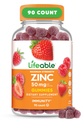 Lebensfähige Zink-Gummien | 50mg | Große Verkostung Natürliche Geschmack Zink Vitamine | Glutenfrei, Vegetarisch, GMO-frei Zink Chewable | für Immununterstützung | 90 Gummie