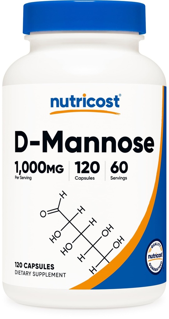Nutricost D-Mannose 1000mg pro Servierung, 120 Kapseln - 500mg pro Kapsel, Urinary Tract Health, Non-GMO und Glutenfrei
