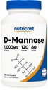 Nutricost D-Mannose 1000mg pro Servierung, 120 Kapseln - 500mg pro Kapsel, Urinary Tract Health, Non-GMO und Glutenfrei