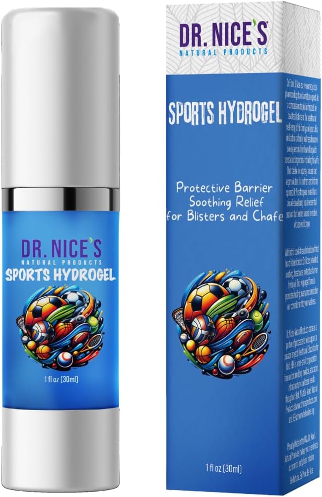 DR. NICE'S Sports Hydrogel - Refroidissement de la peau apaisante pour les blisters mineurs, les éraflures, les frictions ou les intempéries Chap ou Chafe Disconfort.