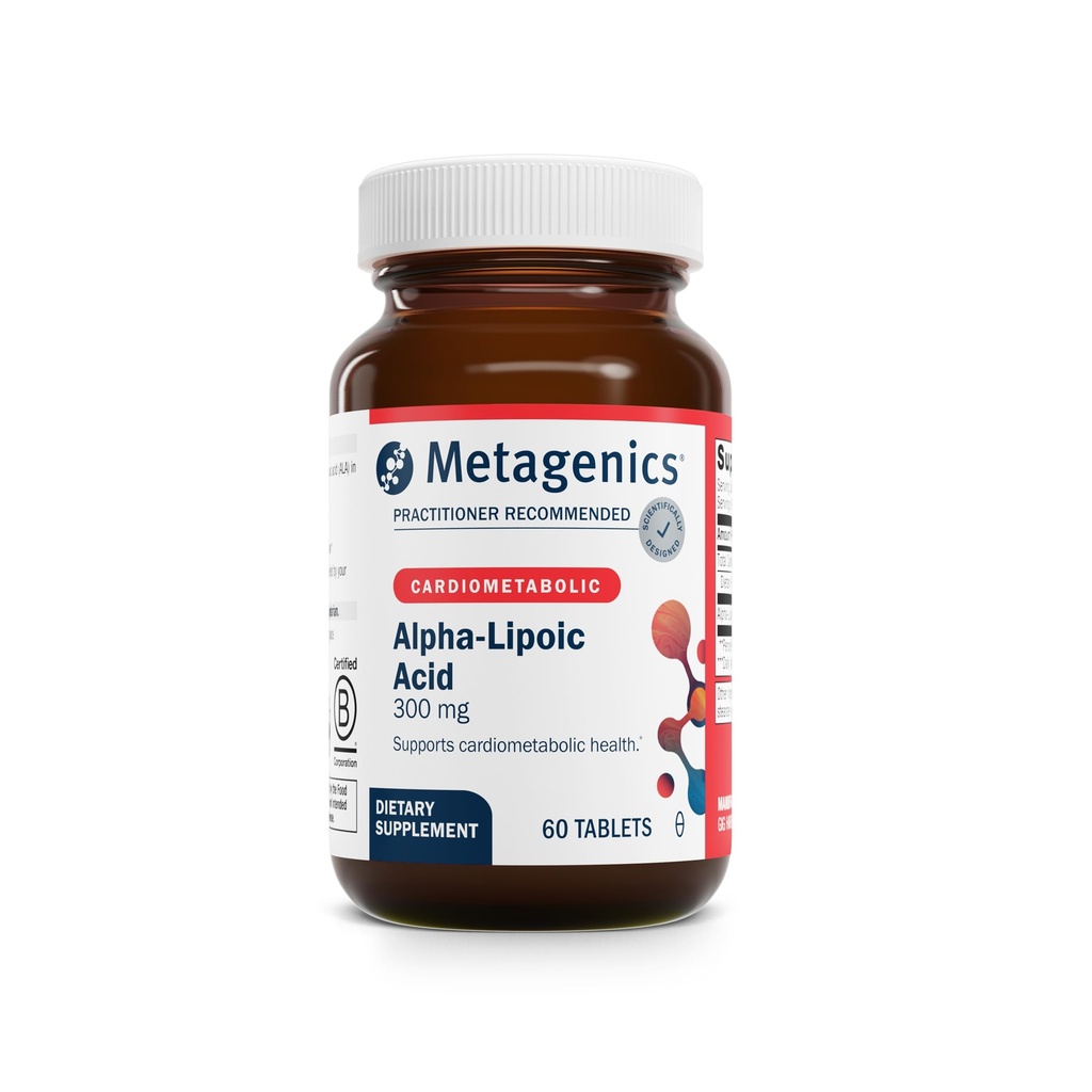 Metagenics Alpha-Lipoic Acid 300 mg - Metabolism & Antioxidant Support Supplement for Tissue, Brain & Heart Health* - Non-GMO, Gluten-Free, Vegan, Soy-Free - GMP Certified Facility - 60 Tablets