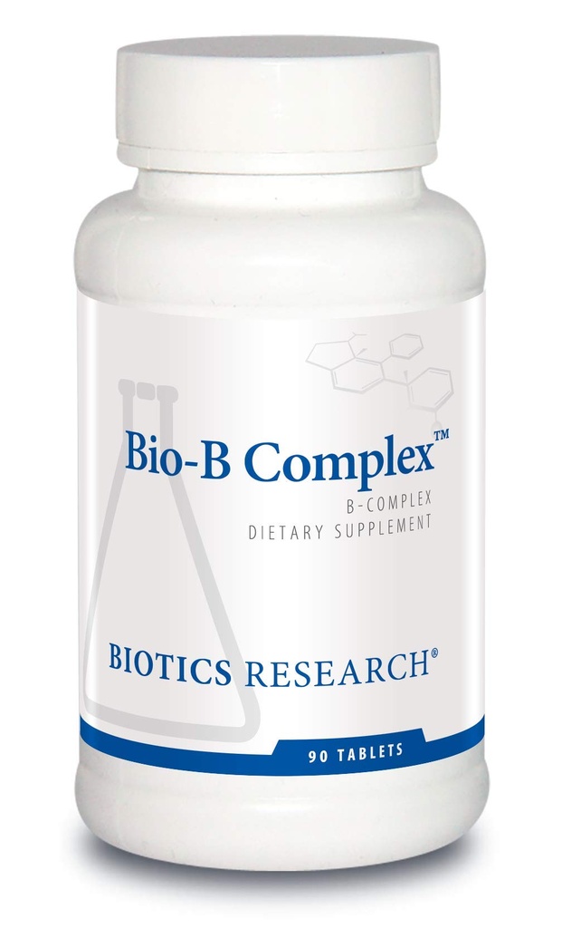 Recherche en biotique Complexe Bio B Haute puissance B-Complexe avec le folate et les vitamines B2, B6 et B12 pour la production d'énergie, soutient la fonction cardiovasculaire, les voies métaboliques, la santé cérébrale 90 Tabs