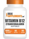 BulkSupplements.com Vitamin B12 Softgels - Vitamin B12 Supplement, wie Cyanocobalamin - Glutenfrei, 1 Softgel pro Servierung (1000mcg), 60 Count (Pack von 1)