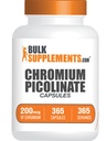 BulkSupplements.com Chromium Picolinate Capsules - Chromium Supplement, Mineral Supplement - Glutenfrei, 1 Kapsel pro Servierung, 365 Zähler (Pack von 1)