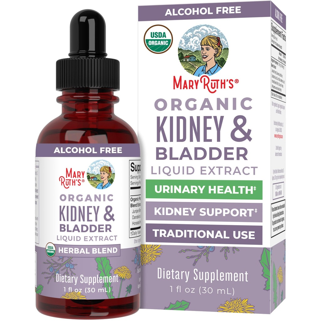 MaryRuth Organics Kräuter-Ergänzung Tropfen | Unterstützung Nieren- und Urinärsysteme | Juniper Berry | Cleavers | Dandelion | Hawthorn | Pferdeschwanz & Chanca Piedra | Vegan | Non-GMO | 1 Fl Oz