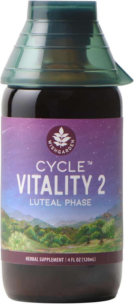 WishGarden Herbs Cycle Vitality 2 Luteal Phase - Plant-Based Progesterone Supplement with Wild Yam & Vitex Chasteberry Supports Healthy Menstrual Cycles, Fertility & Healthy Progesterone Levels, 4oz