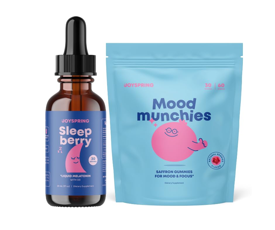 JoySpring SleepBerry Melatonin avec des gommies de mûre et de safran pour enfants - Supplément de soutien d'humeur