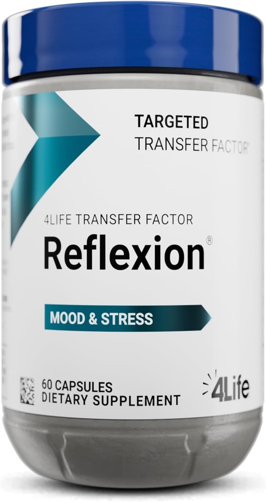 Reflexion du facteur de transfert 4vie -Mindset et soutien du cerveau avec L-Theanine, Avoine Verte Sauvage et Formule Immune Tri-Factor - 60 Capsules