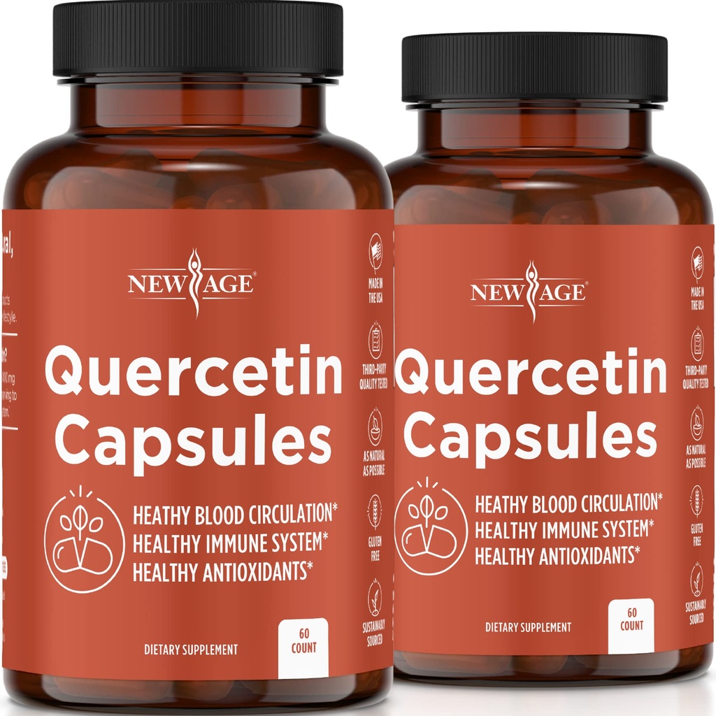 NEW AGE Quercetin 1000mg Quercetin Capsules végétariennes 120 Nombre