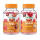 Lebendige Zink 25mg Kinder + Biotin Kinder, Gummie Bundle - Große Verkostung, Vitamin-Ergänzung, Glutenfrei, GMO frei, Kaugummi