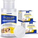 Tear Stain Cleaner für Hunde und Katzen,Gently Remove Tear Stain,Eye Debris,Mucus Secretions mit 200Pcs Eye Dry Wipes,Eye Cleaner Dry Pads,Nicht einfach verdampft