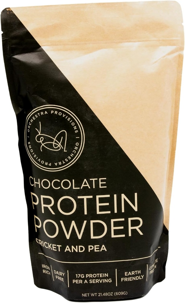 Chocolate Cricket und Pea Protein Powder Blend, 17g komplettes Protein, Lactose-Free, Whey-Free