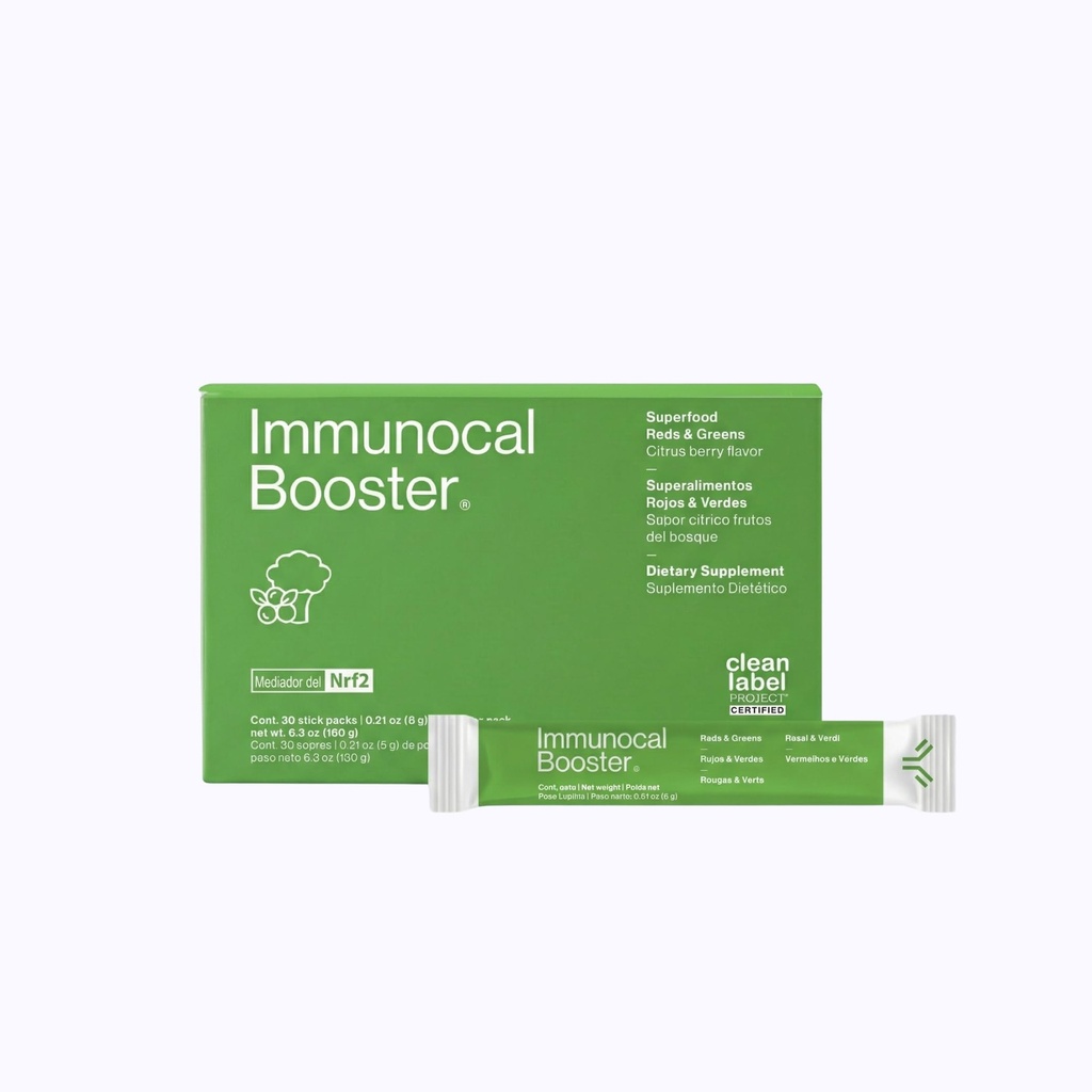 Immunokal Booster – Ergänzung mit über 50 Früchten & Veggies, Linderung Entzündung, Immununterstützung, Antioxidans, Selen + Sulforaphane (Nrf2 ActivatorTM) | Glutenfrei, Zuckerfrei | 30 Servierungen