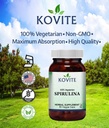 Spirulina Kapseln - 90 Gemüse Kapseln - hat 450 mg Bio Spirulina Pulver - Kosher & Vegan