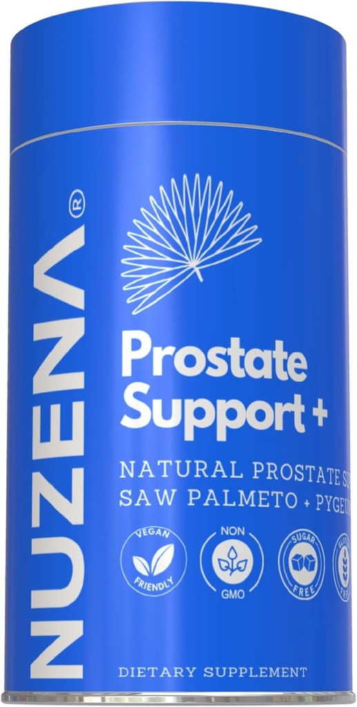 Nuzena Prostate Support +, Erweiterte Formel mit Saw Palmetto, Juniper Beeren und Quercetin Extrakte, um Männer zu helfen, eine vergrößerte Prostata, Made in USA (60 Kapseln)