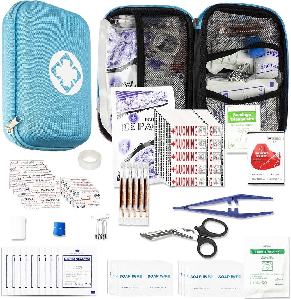 Car-Home Survival First-Aid-Kit Notfall-Kit - Blau 273Piece Ausrüstung Reisebedarf Erste Hilfe Set Home Essentials Camping Wandern YIDERBO
