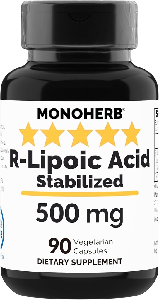 Acide R-Lipoïque 500 mg - 90 gélules - Acide R-Alpha-Lipoïque stabilisé