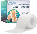 Boysea Silikon Narbenblätter (1.6" x 120") Klares Silikon Narbenband - Narbenentfernung Behandlung - wiederverwendbare Narbenstreifen für Keloid, C-Section, Burn, chirurgische Narben