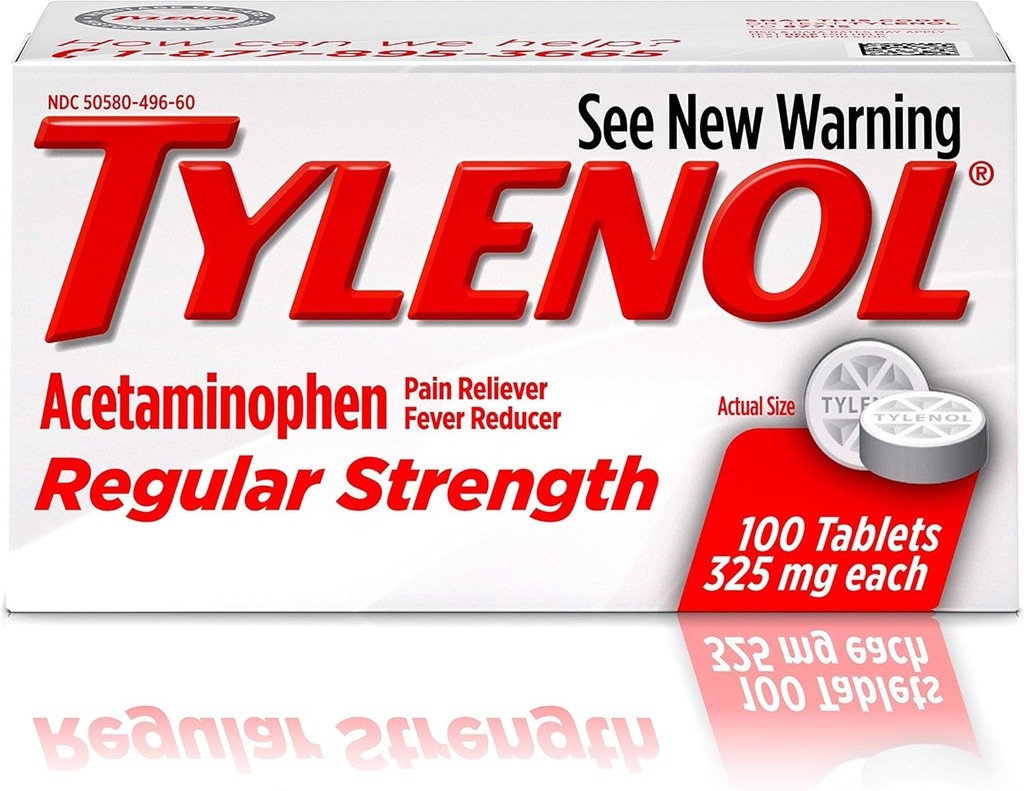 Tylenol Reg Strngth 100'S Größe 100ct Tylenol 325 Mg Regelmäßige Stärke Schmerzlinderung