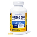Oceanblue Professional Omega-3 2100 – 180 ct – Triple Strength Burpless Fish Oil Supplement mit High-Potency EPA, DHA, DPA – Wild-Caught – Orange Flavor (90 Servietten)