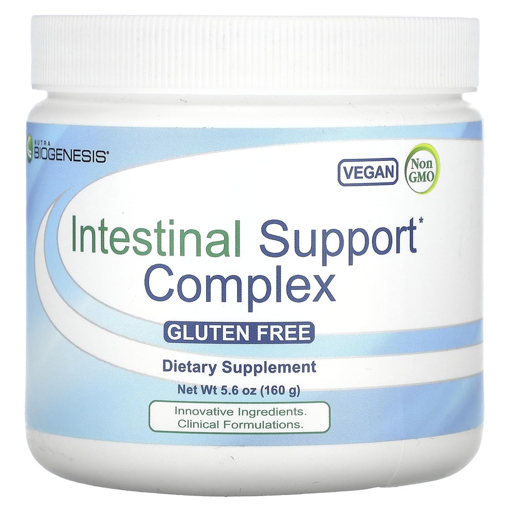 Nutra Biogenesis Intestinal Support Complex - Gut Health Powder, GI Intestinal Supplement für Damen und Herren, L-Glutamin, Slippery Elm, Marshmallow & Licorice - 5.6 oz (20 Servierungen)