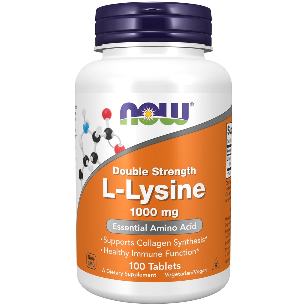 JETZT Nahrungsergänzungsmittel, (L-Lysine Hydrochlorid) 1000 mg, Doppelstärke, Aminosäure, 100 Tabletten