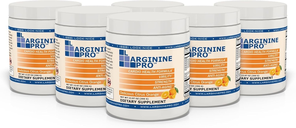 L-ARGININE PRO | 5.500mg L-Arginin Plus L-Citrulline 1.100mg Orange Pulver-Getränk-Mix-Ergänzung für erhöhte Stickstoffoxid-Produktion