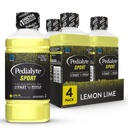 Pedialyte Sport Elektrolyt-Getränk, schnelle Hydration mit 5 Schlüsselelektrolyten für Muskelunterstützung vor, während, & nach Übung, Zitronenlime, 1 Liter, Packung von 4