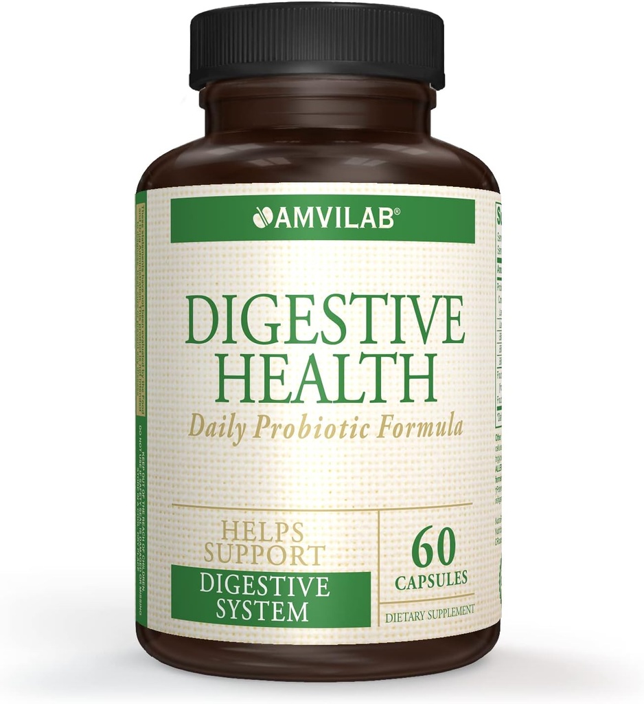 Verdauungs-Gesundheits-Ergänzung,täglich Probiotic 7 Billion CFUs pro Kapsel,5 essentielle Strains einschließlich Lactobacillus GG. Unterstützt Darm- und Immungesundheit. 60 Kapseln