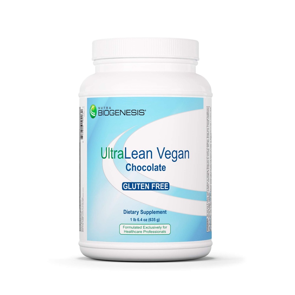 Nutra BioGenesis Poudre de protéines de chocolat végétalien UltraLean - Poudre de protéines végétales pour les hommes et les femmes, Protéine de pois sans lactose pour le soutien musculaire avec micronutriments et vitamines - 1 lb 5,4 oz (635 g)