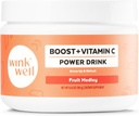 Wink Well Boost Vitamin C Pulver Energy Drink für Immun Booster und Antioxidans Enthält Vitamin C 100% reine Ascorbinsäure, Vitamin D3 Cholecalciferol Magnesium, und Zink 30 Portionen