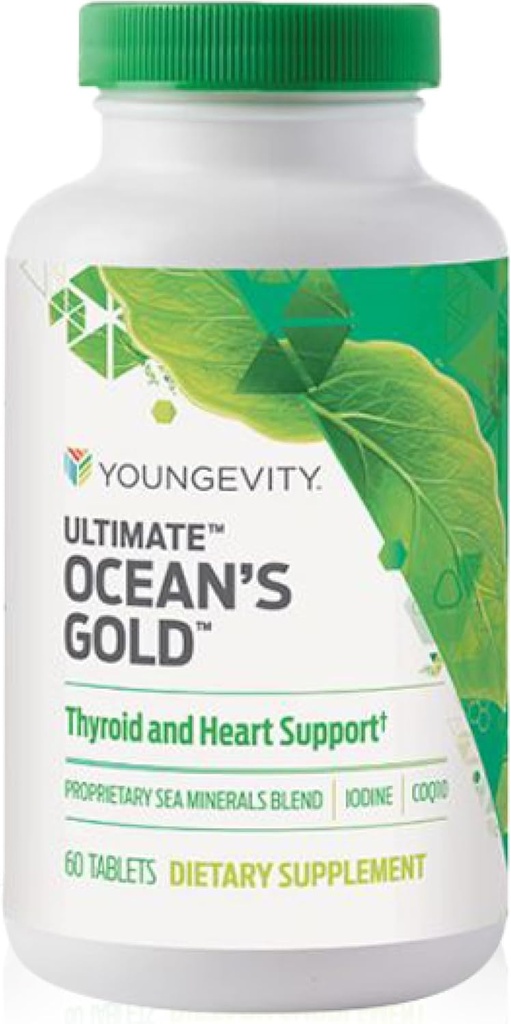 Youngevity Ultimate Ocean's Gold – unterstützt Schilddrüsengesundheit, Herzfunktion und Hormongleichgewicht mit Ocean-Derived Nährstoffen - 60 Tabletten (Pack von 1)